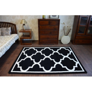 F730 Moderný koberec SKETCH čierno-biely F730 80x150 cm