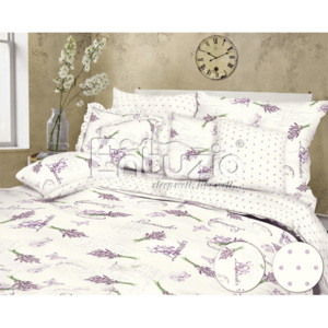 Bavlnené posteľné obliečky Lavender white 2 ks 2x predĺžená dĺžka