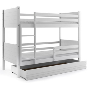 Poschodová posteľ CLARE+UP matrac + rošt ZADARMO, 80x190 cm, biely/biela