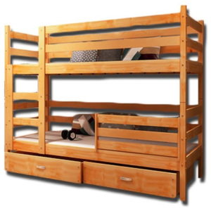 Detská poschodová posteľ RACEK, 190x90 cm, jelša