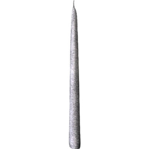 Sviečka TAURUS kónická 29 cm strieborná