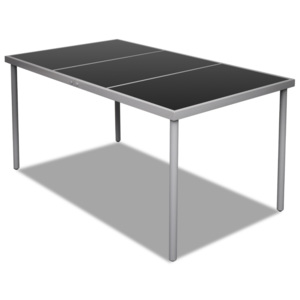 Vonkajší jedálenský stôl so sklenenou doskou 150x90x74 cm