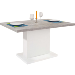 Jedálenský Stôl Madrid 138 Cm biela, sivá 138/77/90 cm