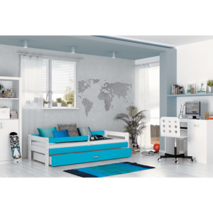 Hugo detská posteľ s modrým čelom 160x80 - výpredaj