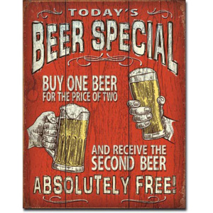 Plechová ceduľa: Today's Beer Special