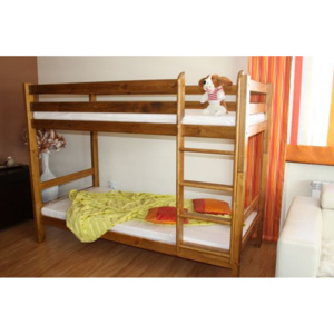 Patrová posteľ pre deti KATIE, 90x200 cm, dub-lak