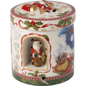 Villeroy & Boch Christmas Toys Darčekový hrací box s motívom letiaceho Santu, 21 cm