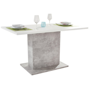 Jedálenský Stôl Sally biela, svetlosivá 138/75,5/80 cm