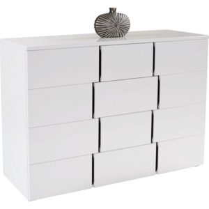 MÖBELIX Komoda Split 2t4l biela, čierna 150/90/42 cm
