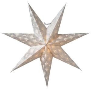 Závesná svietiaca hviezda Silvia White-Silver 60 cm