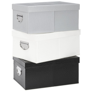 MÖMAX modern living Uskladňovací Box "willi" -ext- biela, čierna, sivá 29/40/19 cm