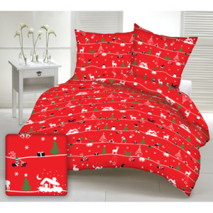 Posteľná obliečka Lux Christmas Red 140x200/70x90cm