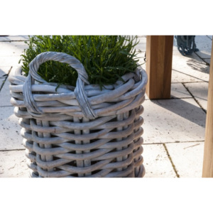 Záhradný košík RENNES – prírodný ratan Ø 35 cm (priemer) x 35 cm (výška) Šedá