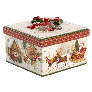 Villeroy & Boch Christmas Toys hranatá darčeková krabička Vianočný trh, 16 x 16 x 10 cm
