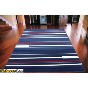 Kusový koberec PP Pruhy modrý, Velikosti 80x150cm