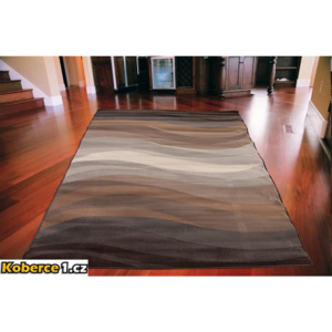 Kusový koberec PP Vlnky hnedý, Velikosti 140x200cm