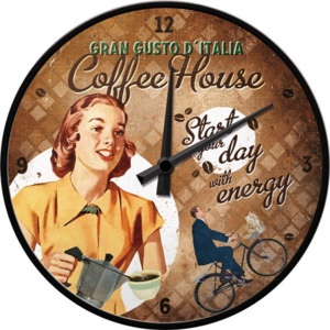 Nostalgic Art Nástenné hodiny - Coffee House Lady