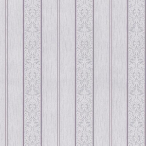Vliesové tapety na stenu Como - pruhy fialové s fialovo-strieborným ornamentom