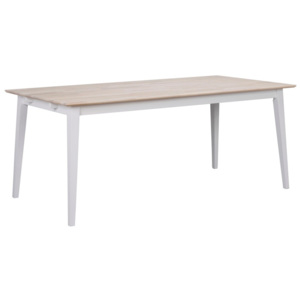 Matne lakovaný dubový jedálenský stôl s bielymi nohami Folke Mimi, dĺžka 180 cm