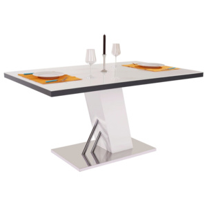 Jedálenský Stôl Metz 160 biela, farby nerezovej ocele 160/76/90 cm