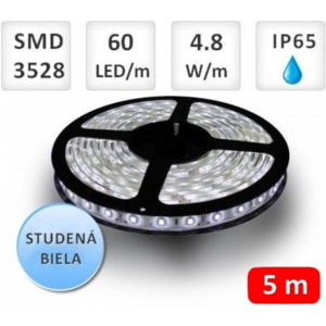 5m bal. LED pásik vodeodolný 60 SMD3528 4.8W/m studená biela IP65 PremiumLED 28639
