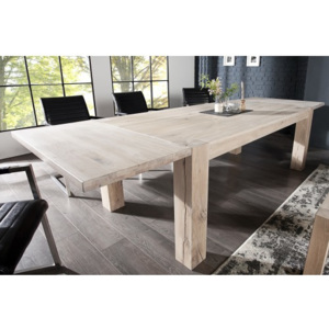 Rozkladací jedálenský stôl 36171 160/240x90cm Masív drevo bielený Dub-Komfort-nábytok