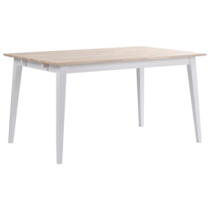 Matne lakovaný dubový jedálenský stôl s bielymi nohami Folke Mimi, dĺžka 140 cm