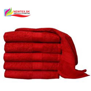 Moona Home Textile Červený Froté bavlnený uterák 50x100