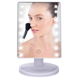BEZDOTEKU Kozmetické make-up zrkadlo s led osvetlením bielě