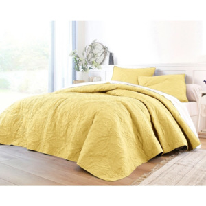 Blancheporte Prikrývka na posteľ, štýl boutis Kašmír žltá pléd 150x150cm