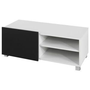Televizní stolík GOLD 1D, 38x100x43 cm, biela/čierna