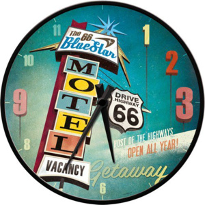 Nostalgic Art Nástenné hodiny - Route 66 (Motel)