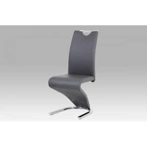 Jídelní židle koženka šedá / chrom HC-996 GREY Autronic