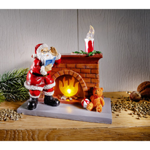 Magnet 3Pagen LED Santa pri kozube