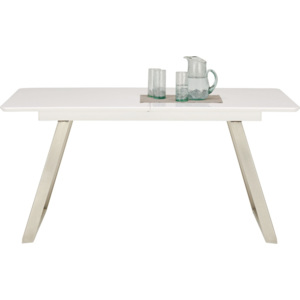 MODERN LIVING Jedálenský Stôl Eduard biela, farby nerezovej ocele, prírodné farby 160-200/76/90 cm