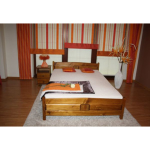 Vyvýšená posteľ ANGEL + matrac + rošt, 140x200 cm, dub-lak