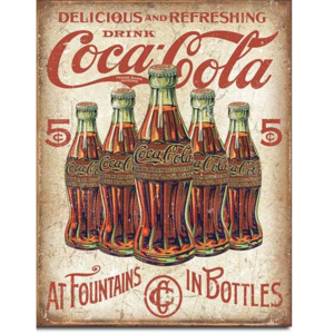 Cedule Coca Cola 5 Bottles Retro