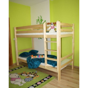 Patrová posteľ pre deti KATIE , 90x200 cm, prírodný-lak