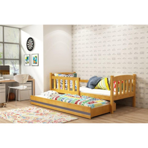 Detská posteľ s prístilkou FERDA, 80x190, jelša/grafitová