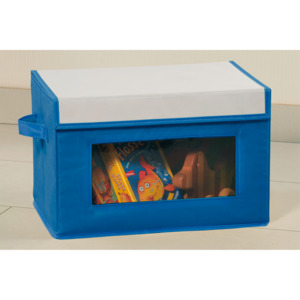 KESPER, Detský úložný box s okienkom, 38 x 25 x 25 cm (modrý)