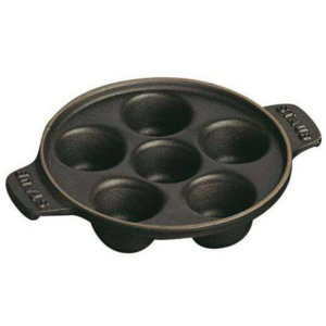 Staub Liatinový tanier na slimáky s 6 priehlbinami čierna 14 cm
