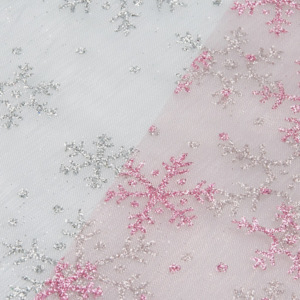 MÖMAX modern living Dekoračná Látka Snowflake ružová, sivá 35/300 cm
