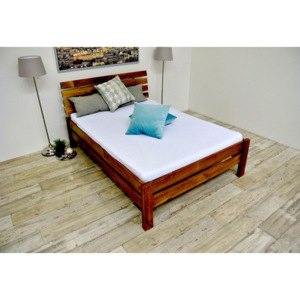 Vyvýšená posteľ z masivu FAIRYTALE + matrac + rošt, 90x200 cm, dub-lak
