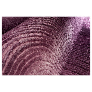 Luxusný kusový koberec Kruhy viskóza 3D fialový 60x100, Velikosti 60x100cm