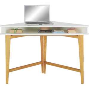 Rohový Písací Stôl Durham biela, hnedá 115/76/55 cm