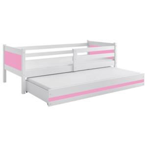 Detská posteľ BALI 2 + matrac + rošt ZADARMO, 190x80 cm, biely/ružový