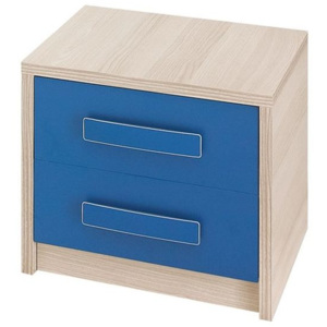 Nočný stolík SEINA, 40x45x40 cm, jaseň/modrá
