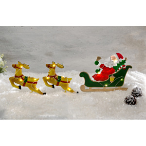 Magnet 3Pagen Solárna dekorácia "Santa Claus na saniach"