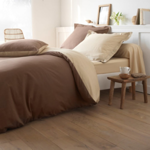 Blancheporte Dvojfarebná posteľná bielizeň, bavlna zn. Colombine hnedosivá/piesková obliečka na vank. 63x63cm