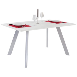 Jedálenský Stôl Franz biela, hliníkové farby 150/75/90 cm